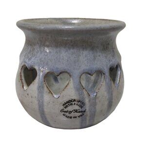 Artisan Hand Made Pottery Heart Vase Made in USA